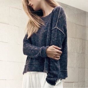 Eileen Fisher Navy Blue Crew Neck Sweater